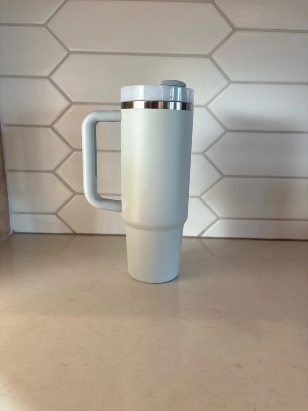 30oz Stanley Quencher (blue/grey) Travel Mug with Handle - Picture 2 of 5